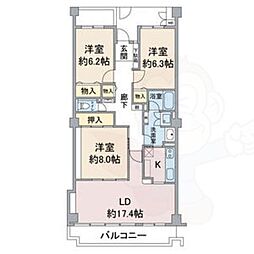 アネシス小幡 3LDKの間取図画像