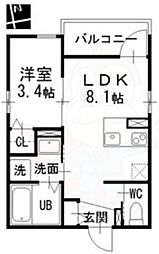 ANECIS橘 1LDKの間取図画像
