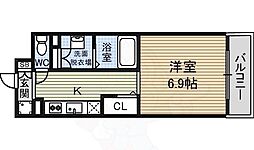 N.S.ZEAL大曽根 1Kの間取図画像