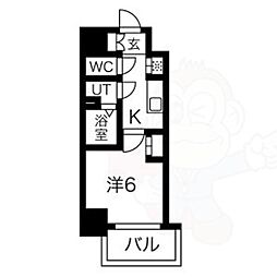 エステート金山 1Kの間取図画像