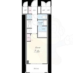 セイワパレス丸の内駅前プレミア 1Kの間取図画像
