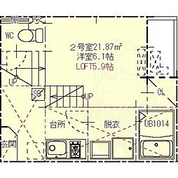 ハーモニーテラス森末町 1SKの間取図画像