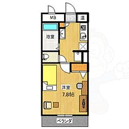 ノーブルハウス吉田 1Kの間取図画像