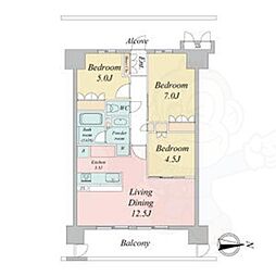 ラフィシア上前津 3LDKの間取図画像