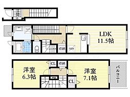 アロッジオ中野 2LDKの間取図画像