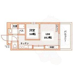 アビタシオン名駅南 1LDKの間取図画像