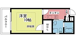 グランコスモ出町 地下1階1Kの間取り
