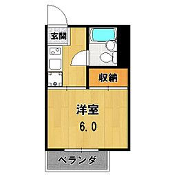 クリーンハイツタケダ 5階1Kの間取り