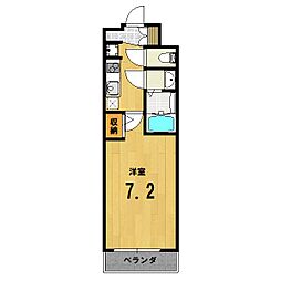エステムコート京都二条 7階1Kの間取り