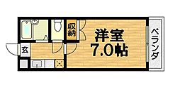 ヒューマンハイツ 3階1Kの間取り