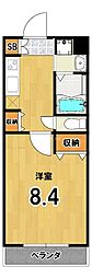 ペルージュ・油小路 1Kの間取図画像