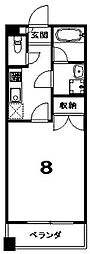 HF烏丸鞍馬口レジデンス 1Kの間取図画像