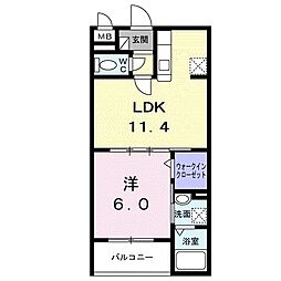 アーバンコート堀川西 1LDKの間取図画像