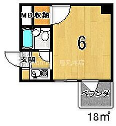 ロイヤルハイツコトブキ 1Kの間取図画像