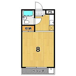 メゾン・デ・プランタン 3階ワンルームの間取り