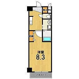 エスカーサ京都西陣 1階1Kの間取り