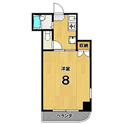 ラビスタII 4階1Kの間取り