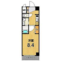 エスカーサ京都西陣 1Kの間取図画像
