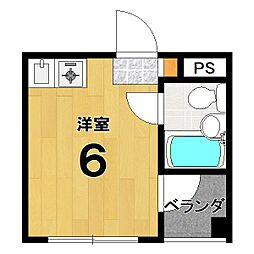 コーポ白梅園 ワンルームの間取図画像