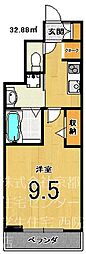 ストーリーズうずまさ 1Kの間取図画像