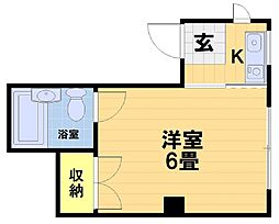 翠ビル 1Kの間取図画像