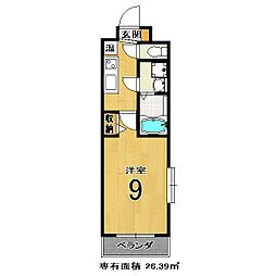 メゾン・サクセス 3階1Kの間取り