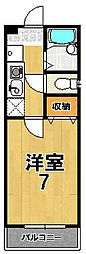 エクセレントハイム 1Kの間取図画像