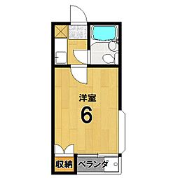 Upper Westside西賀茂 2階1Kの間取り