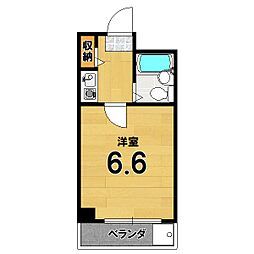 グレース新町 3階1Kの間取り
