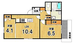 サンライフ上賀茂壱番館 1LDKの間取図画像