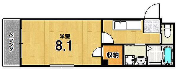 パークレジデンス下鴨 2B｜京都府京都市左京区下鴨本町(賃貸マンション1K・2階・25.26㎡)の写真 その2