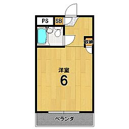 ロイヤルハウス高野 1階1Kの間取り