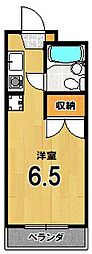 マンションたかぎ 1階ワンルームの間取り