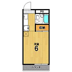 グリーンハイツ田島 ワンルームの間取図画像