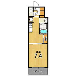 サンコーポ東山 3階1Kの間取り