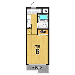 フェニックスII 3階ワンルームの間取り