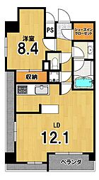 レジディア洛北 1LDKの間取図画像