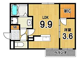 二葉荘東館舎 1LDKの間取図画像