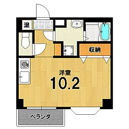 フルフィルたかの ワンルームの間取図画像