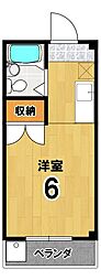 ハイツ庵野 ワンルームの間取図画像