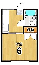 ヴィラ本間・2 1Kの間取図画像