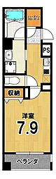 レジディア洛北 1Kの間取図画像