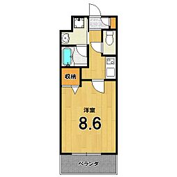 MAYFAIR OIKE PREMIUM 4階1Kの間取り