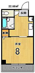 Stable梅津 3階1Kの間取り