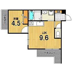 プライベートレジデンス西院II 3階1LDKの間取り