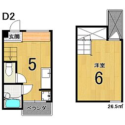 スクリーン3233 3階1Kの間取り