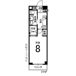 ヴィヴィ・プリメラ 5階1Kの間取り