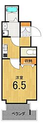 ソルテラスKYOTO西大路　瑠 2階1Kの間取り