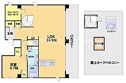 attrice太秦天神川 5階1LDKの間取り
