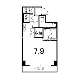 高辻ロイヤルフラッツ 1Kの間取図画像